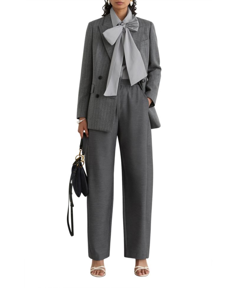 Women's Astrid Wool Double-Breasted Pinstripe Blazer