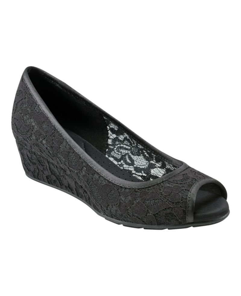 Women's Candra Low Wedge Peep Toe Dress Pumps