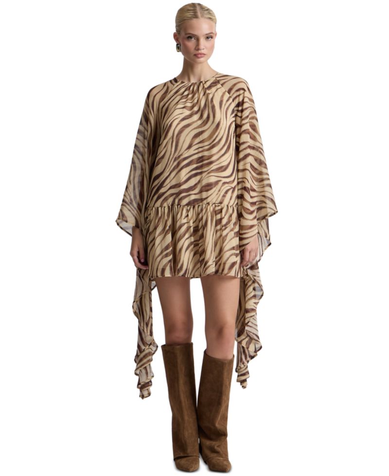 Women's Printed Chiffon Short Shift Dress