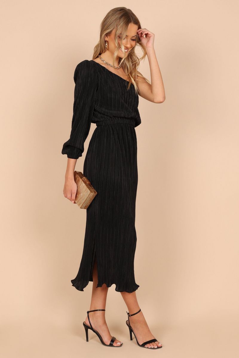 Women's Pontee One Shoulder Pleated Midi Dress