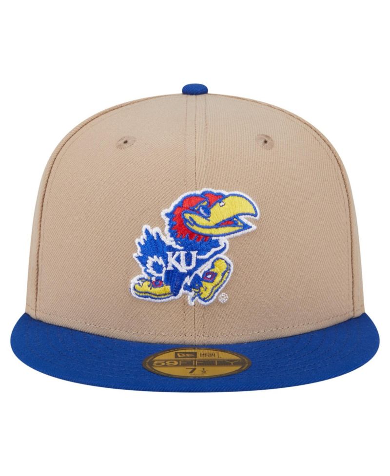 Men's Khaki Kansas Jayhawks Two-Tone 59FIFTY Fitted Hat
