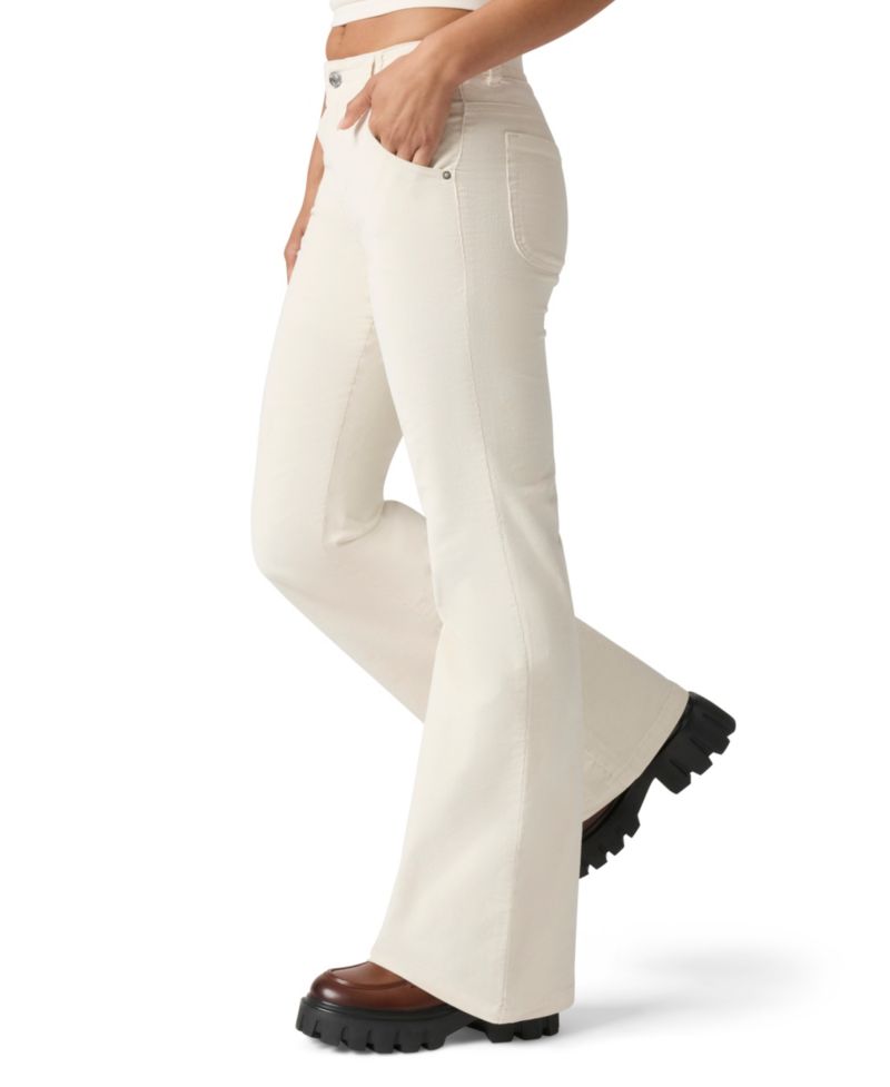 Juniors' High-Waist Flare Corduroy Pants