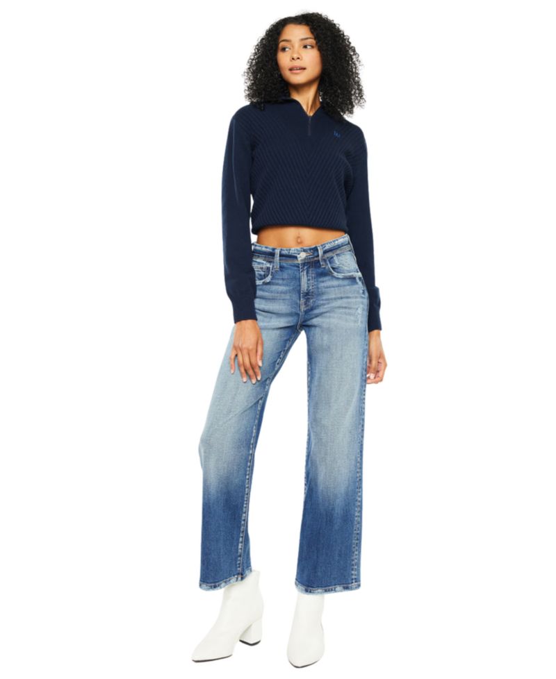 Women's Angela High-Rise Slim Wide-Leg Jeans