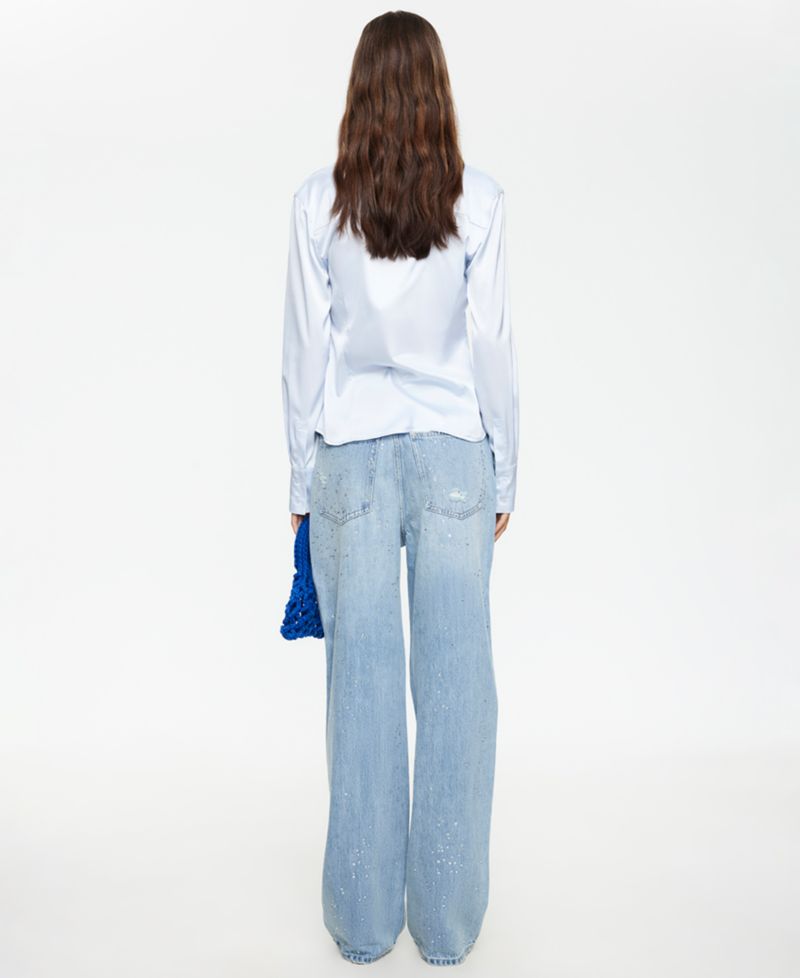 Women's Diamante Straight Cotton Jeans