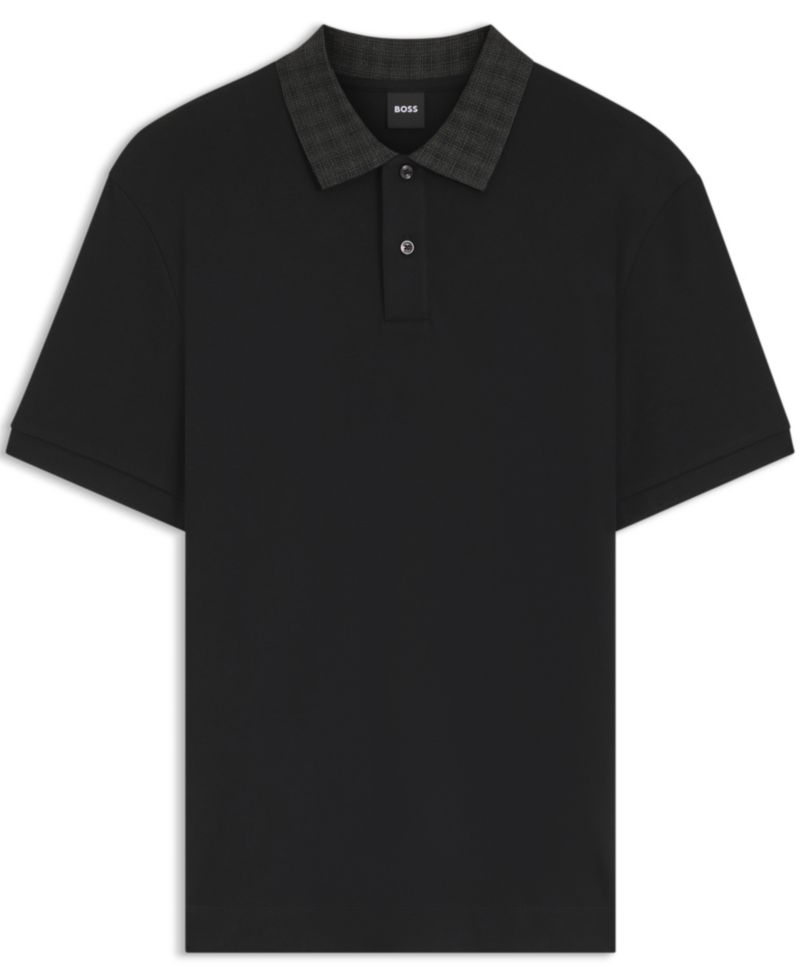 Men's Cotton Regular-Fit Patterned Collar Polo Shirt