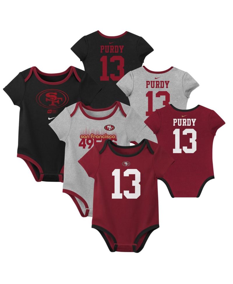 Baby Boys and Girls 3-Pack Brock Purdy San Francisco 49ers Name & Number Bodysuit Set