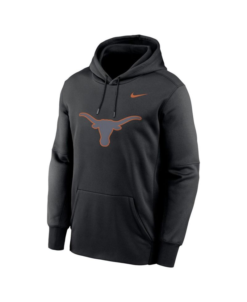 Men's Black Texas Longhorns Color Pop Performance Fleece Pullover Hoodie