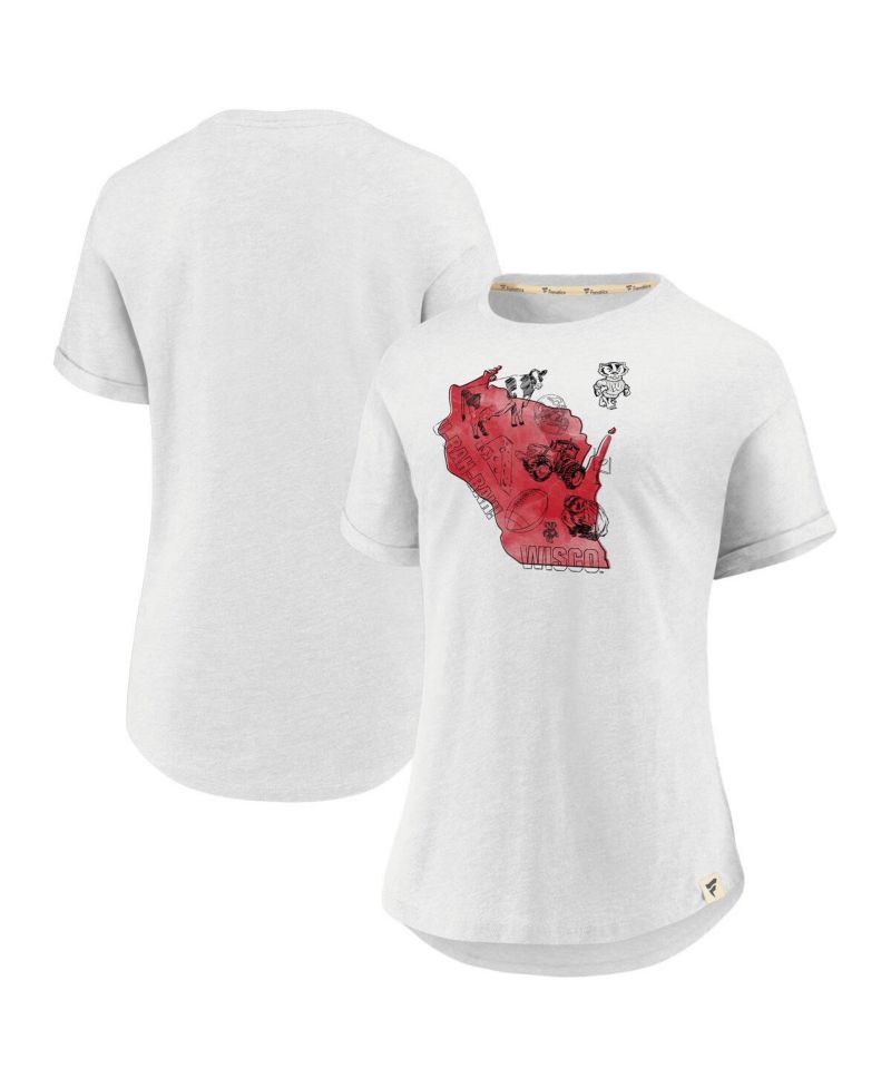 Women's White Wisconsin Badgers True Classics Home State T-Shirt