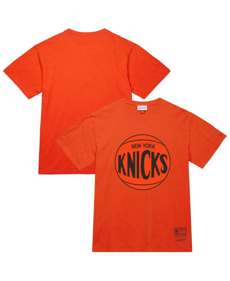 Men's and Women's Orange New York Knicks Hardwood Classics MVP Logo T-Shirt