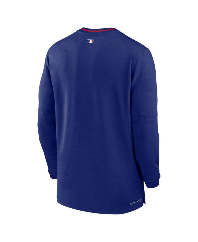 Men's Royal Texas Rangers Authentic Collection Performance Half-Zip Pullover Sweatshirt