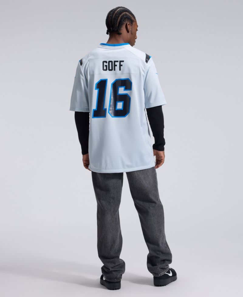 Men's Jared Goff Silver Detroit Lions 2026 Rivalries Collection Game Jersey