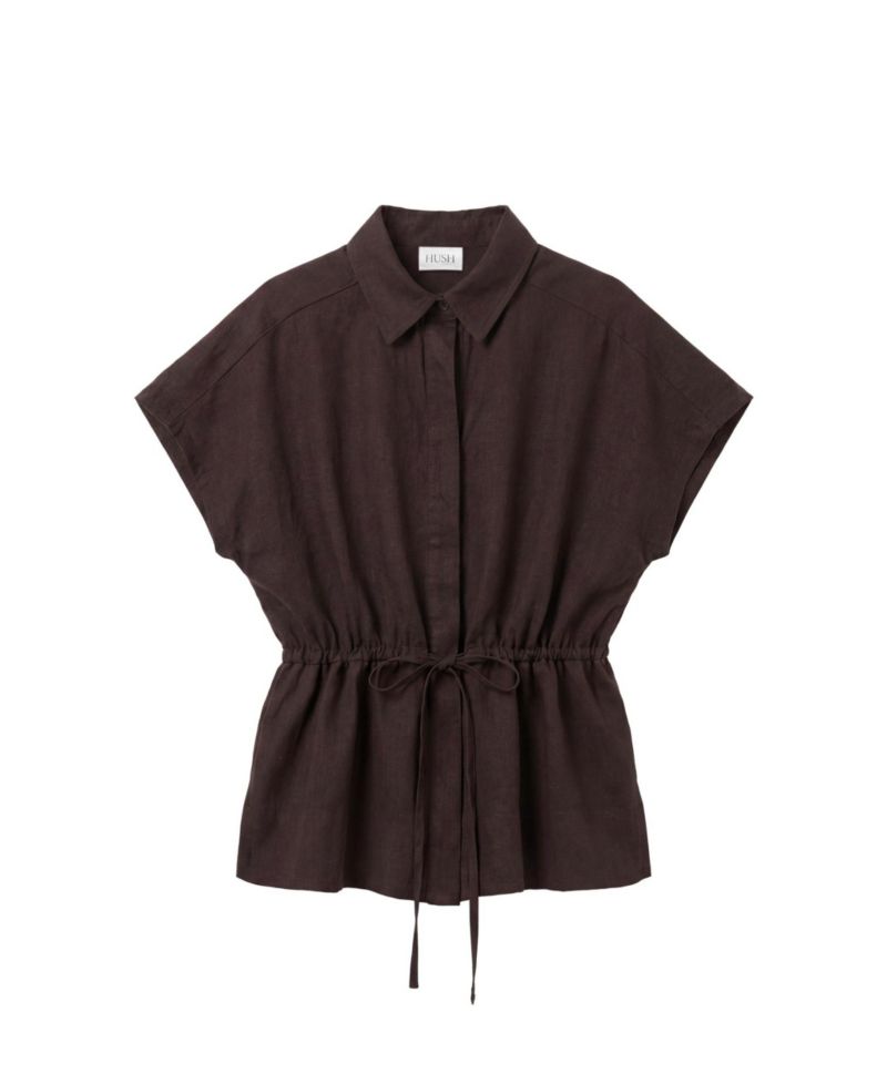 Women's Mirai Linen-Blend Short-Sleeve Button-Up Shirt