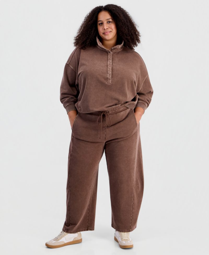 Plus Size Fleece High-Rise Drawstring Pants