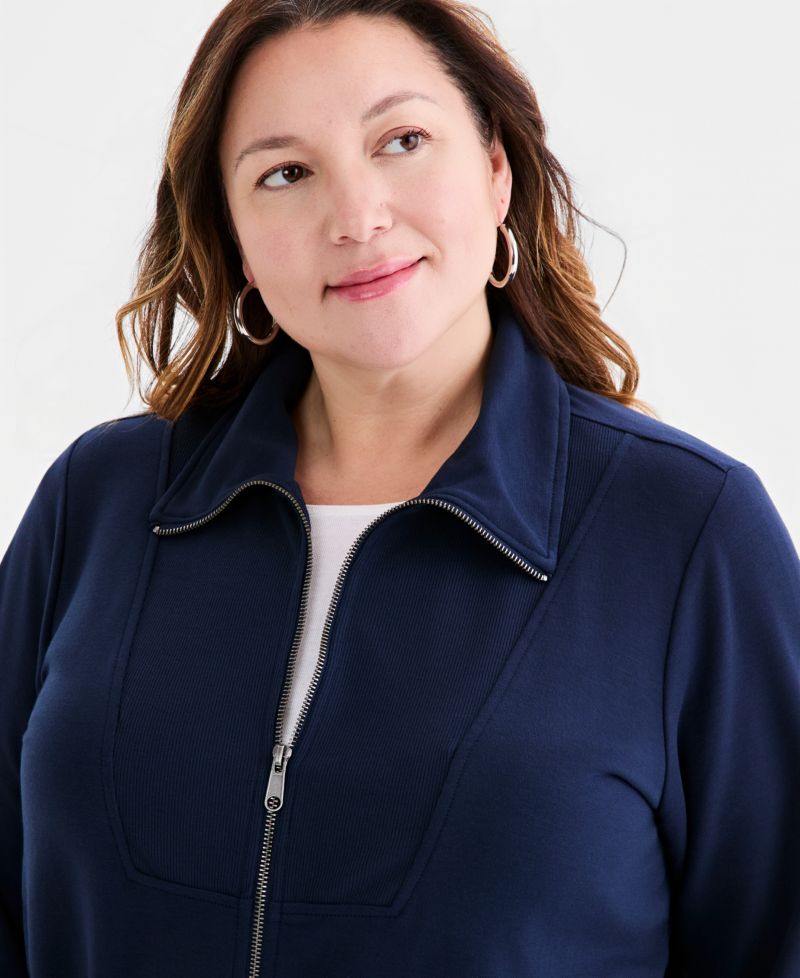 Plus Size LuxLounge French Terry Zip Jacket