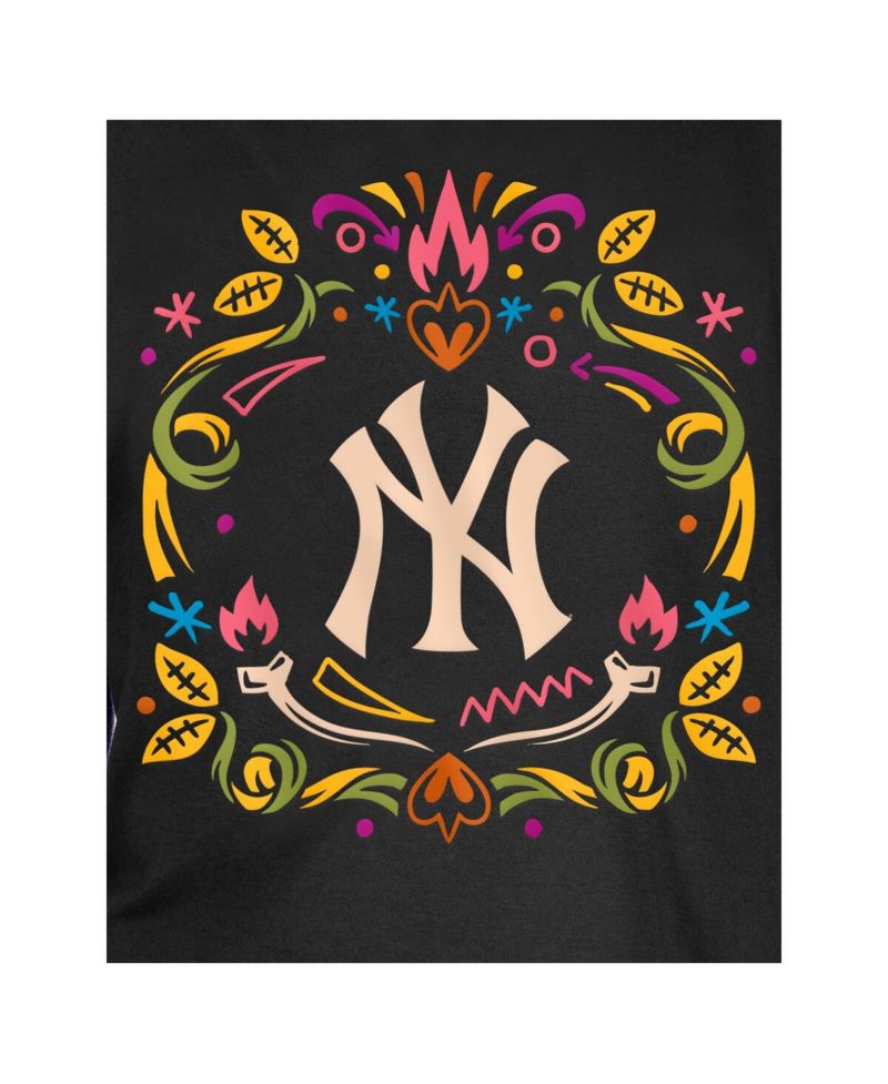 Big Boys and Girls Black New York Yankees Día De Los Muertos T-Shirt