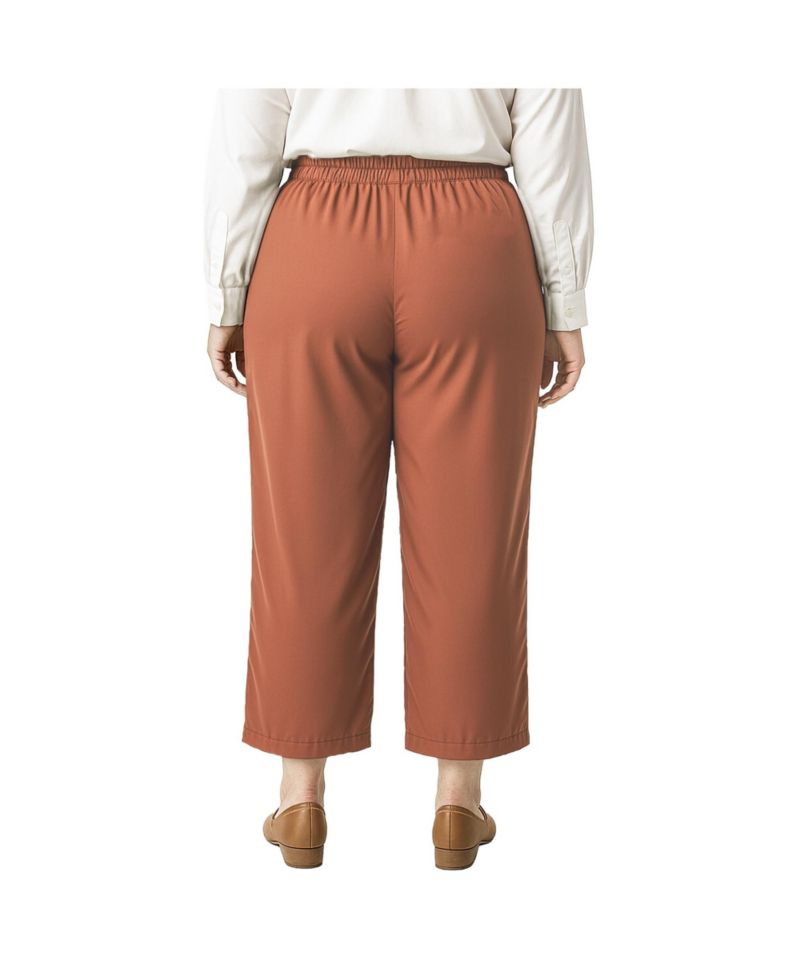 Plus Size High Waist Wide Leg Pull-On Pants