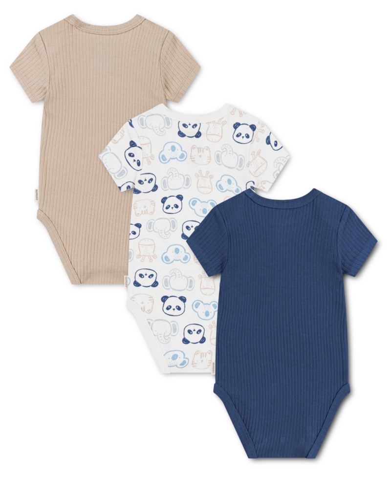 Baby Boys' Babywear Short-Sleeve Bodysuits, 3-Pack