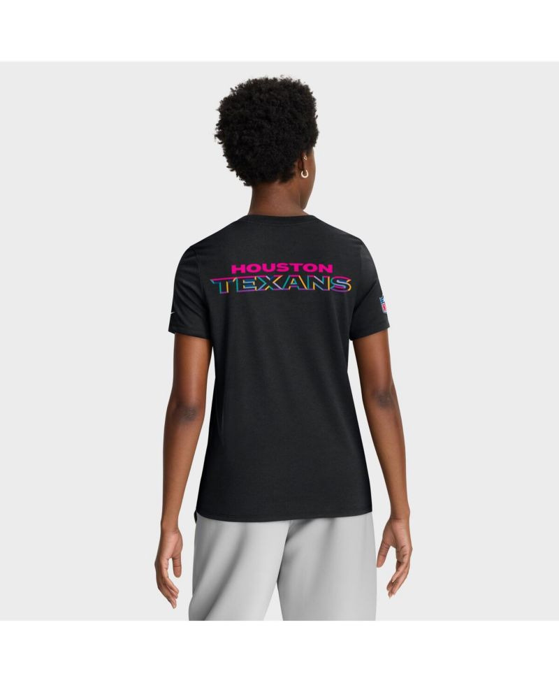 Women's Black Houston Texans 2025 NFL Crucial Catch Tri-Blend Dri-FIT T-Shirt