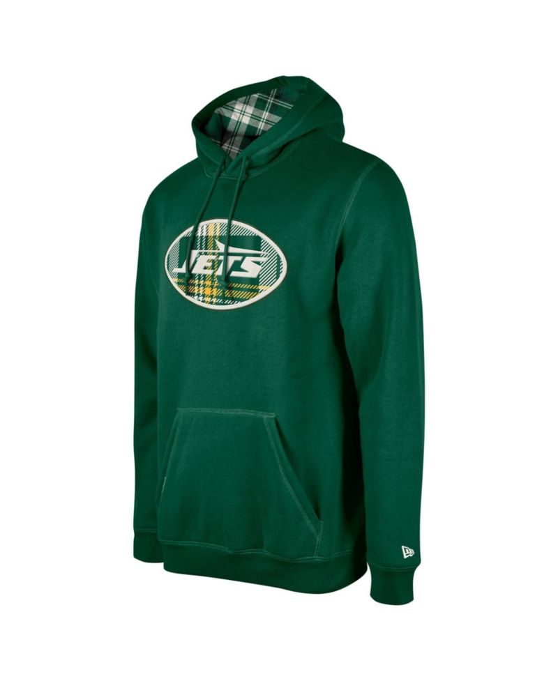 Men's Green New York Jets 3rd Down Plaid Pullover Hoodie