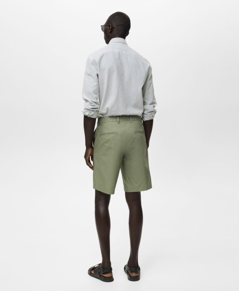 Men's Interior Elastic Strip Cotton Bermuda Shorts
