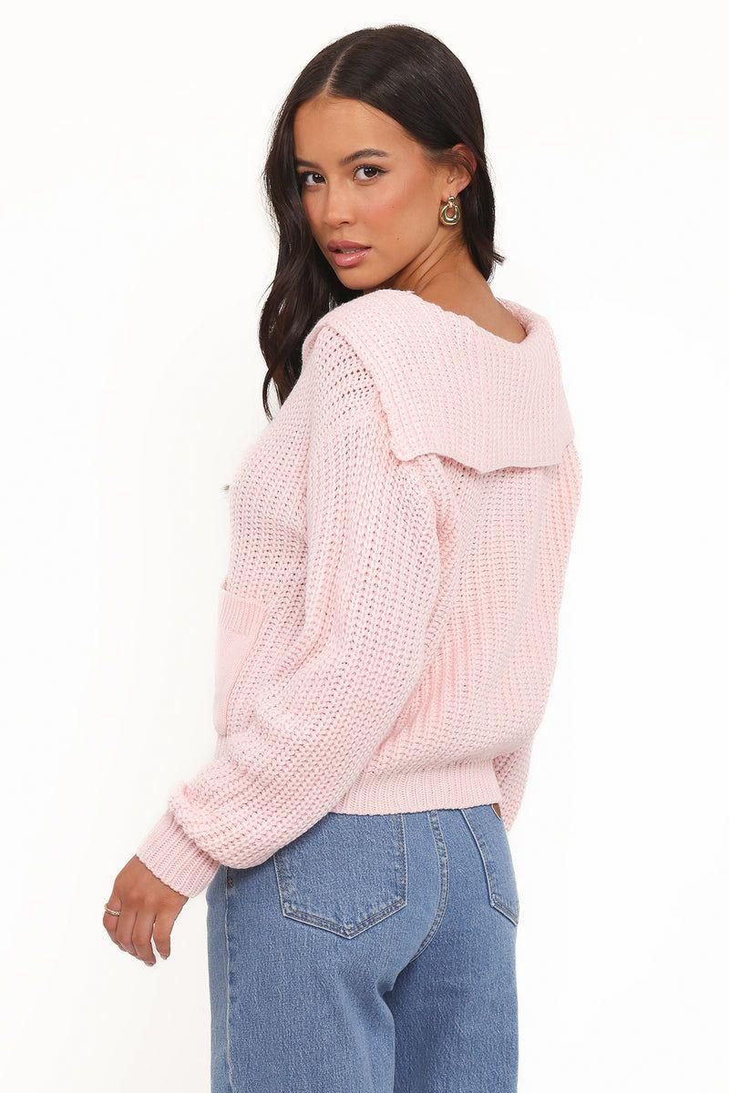 Women's Amelia Oversize Collar Button Cardigan