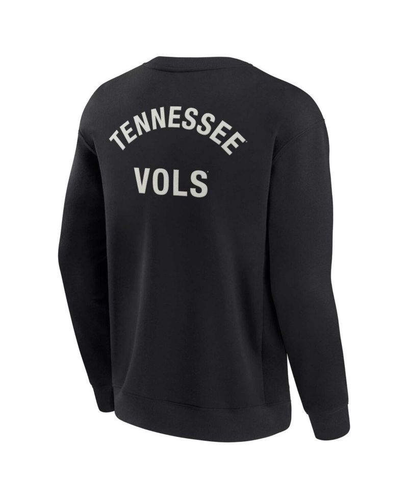 Men's and Women's Black Tennessee Volunteers Super Soft Pullover Crew Sweatshirt