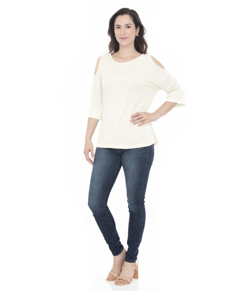 Women's Casual Cold Shoulder Pullover Top