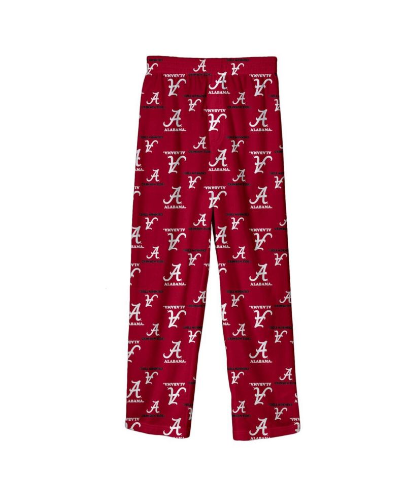 Big Boys and Girls Crimson Alabama Crimson Tide All-Over Team Logo Pants
