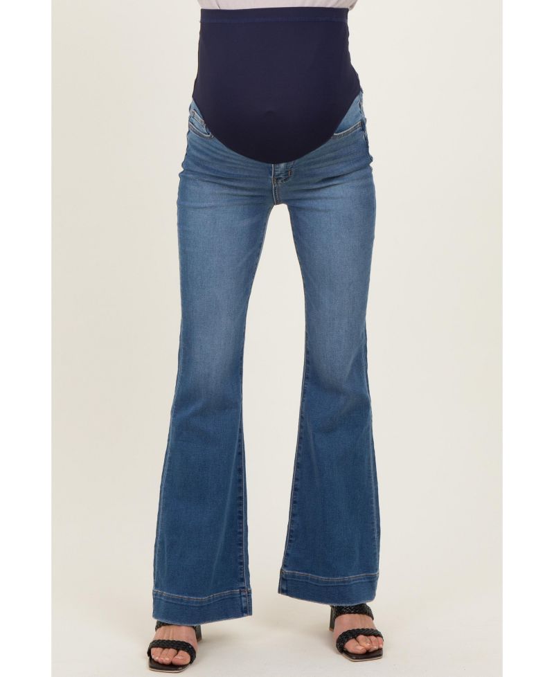 Maternity High-Waisted Flare Over-Belly Waistband Jeans
