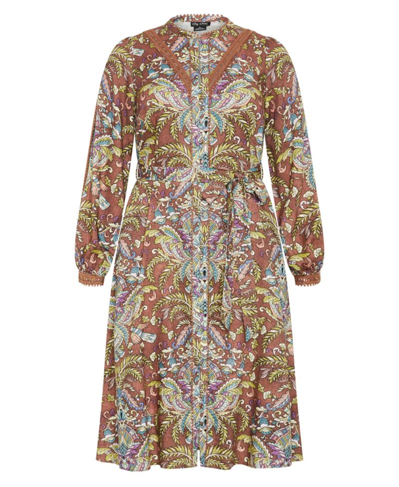 Plus Size Mysteria Print Dress