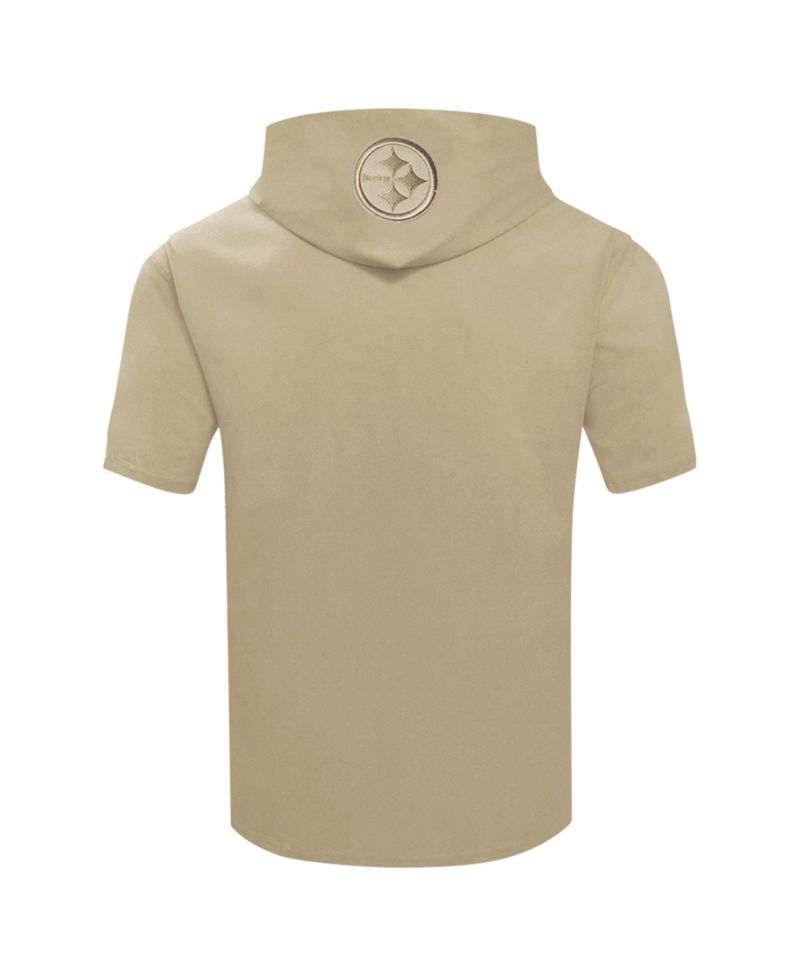 Men's Tan Pittsburgh Steelers Neutrals Capsule Short Sleeve Pullover Hoodie