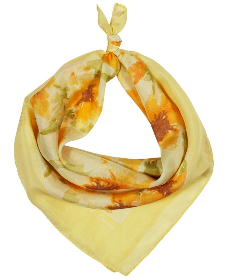 Yellow Floral Square Scarf