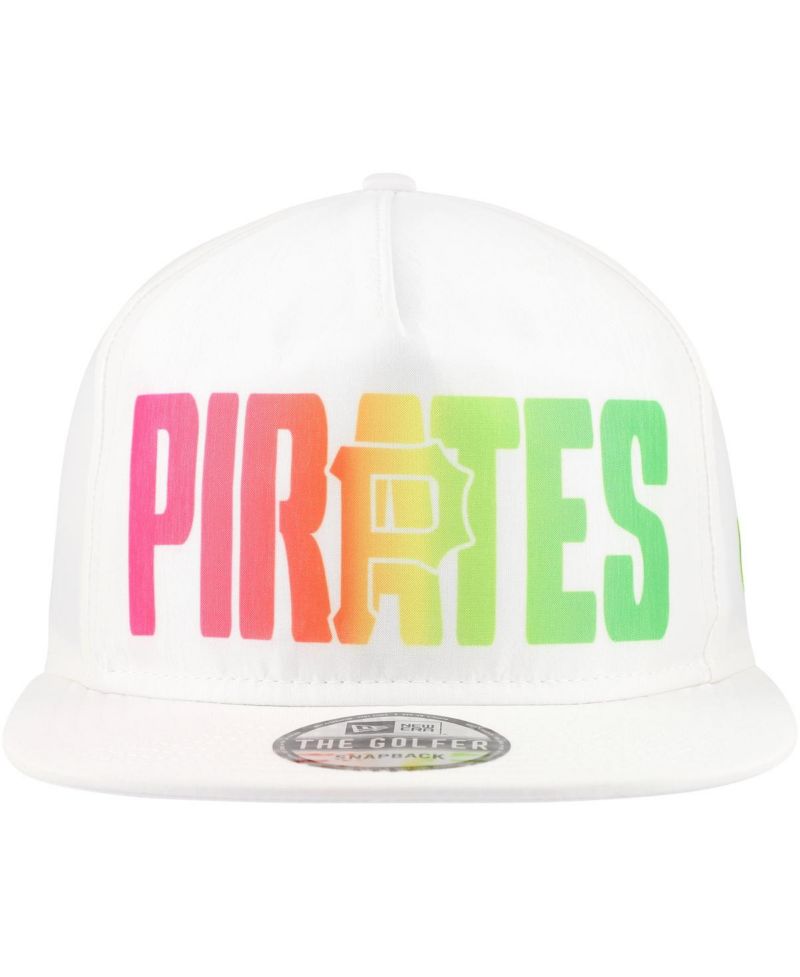 Men's White Pittsburgh Pirates Spring Spectrum Golfer Snapback Hat