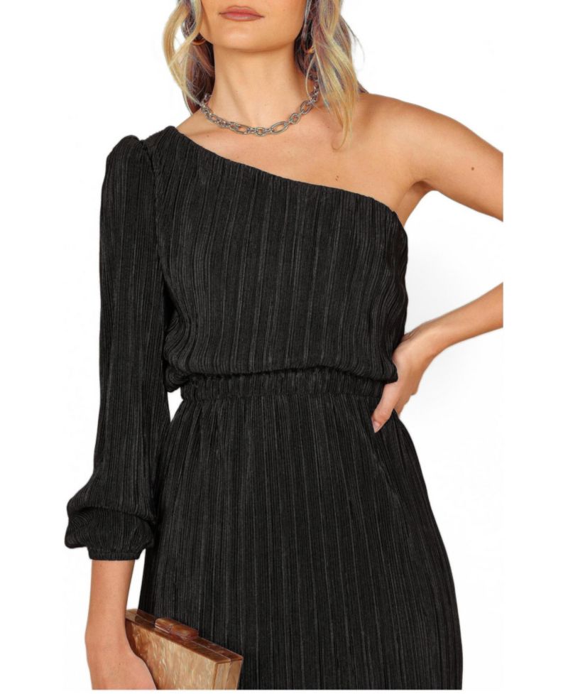 Women's Pontee One Shoulder Pleated Midi Dress