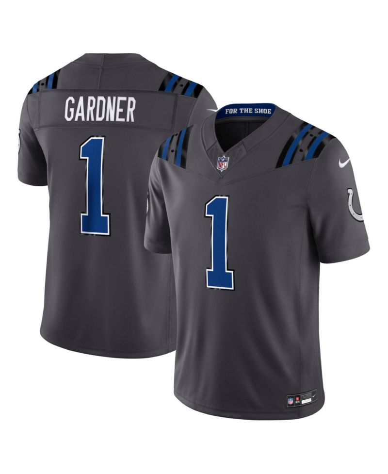 Men's Ahmad Sauce Gardner Anthracite Indianapolis Colts 2026 Rivalries Collection Vapor F.U.S.E Stitched Limited Jersey