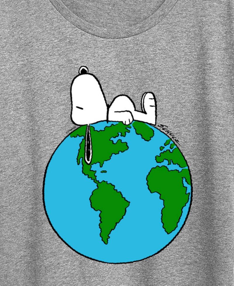 Plus Size Peanuts Snoopy Earth Short-Sleeve Graphic T-Shirt