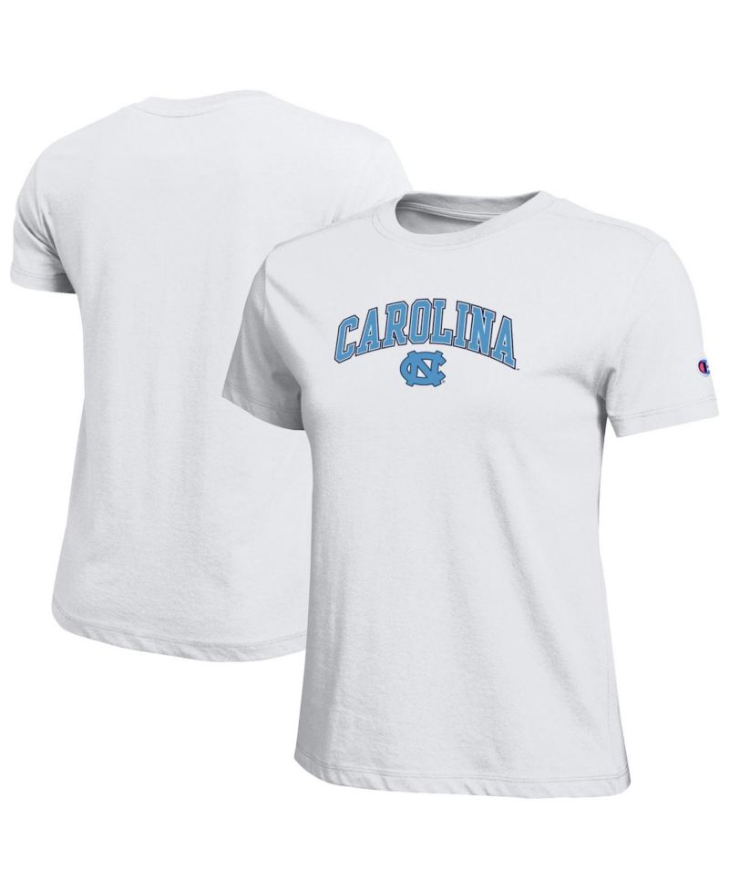 Women's White North Carolina Tar Heels Arched Over Logo T-Shirt