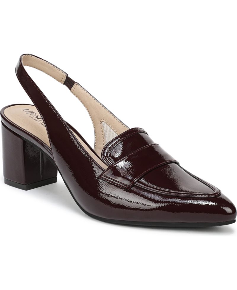 Women's Angel Pointed Toe Block Heel Slingback Pumps