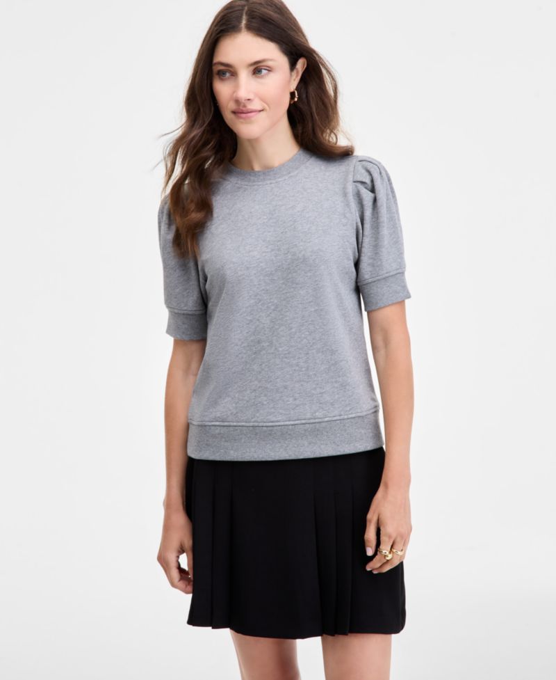 Women's Puff-Sleeve French Terry Sweatshirt