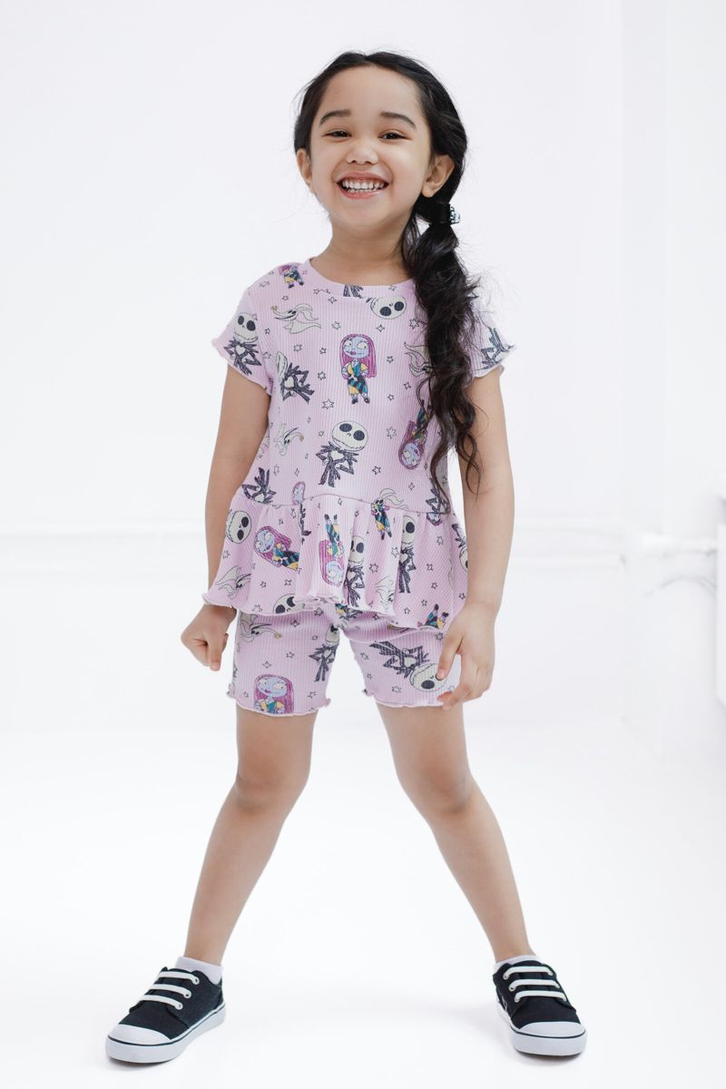 Little Girls 2-Piece T-Shirt and Bike Shorts Set