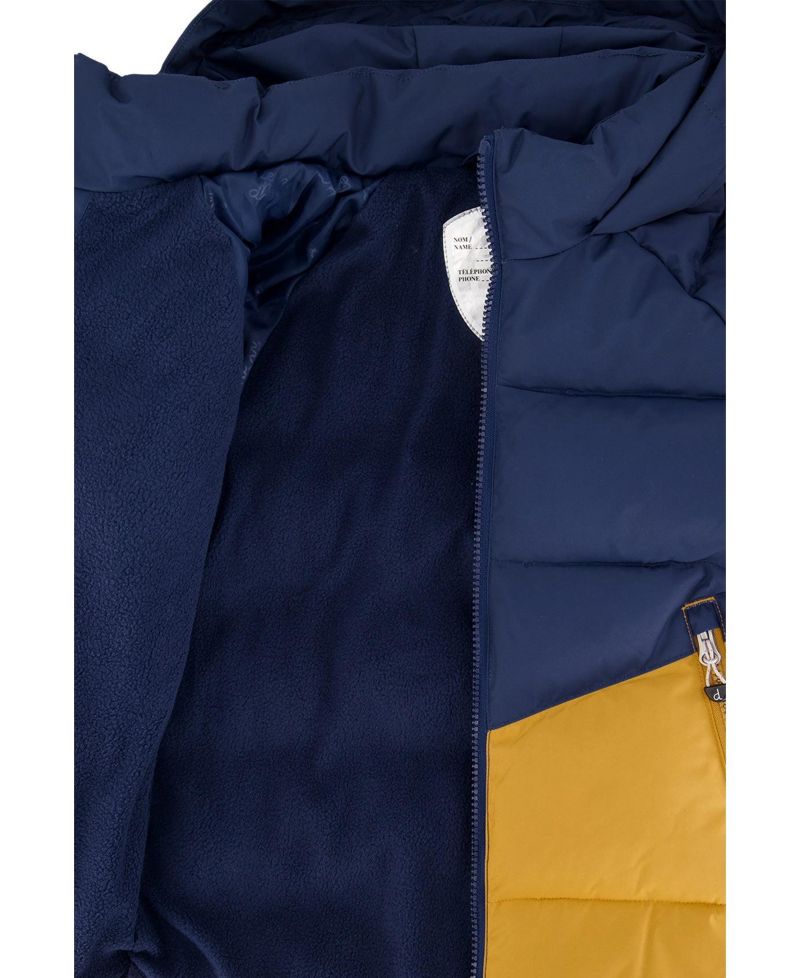 Little and Big Boy Color-Block Winter Jacket Dark Blue