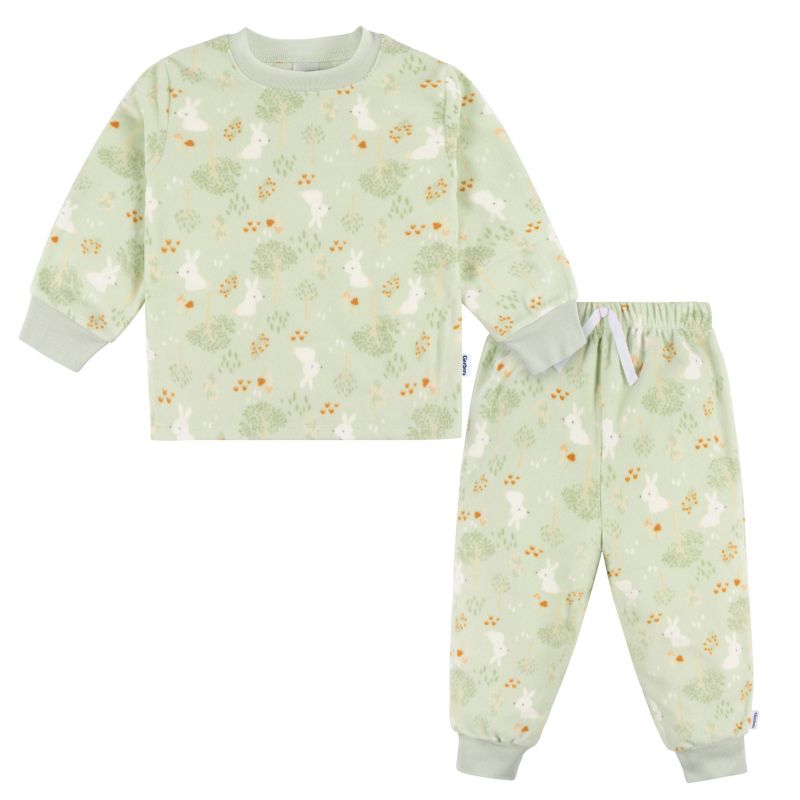 Baby Girls Long Sleeve Top and Pant Fleece Pajamas, 2-piece