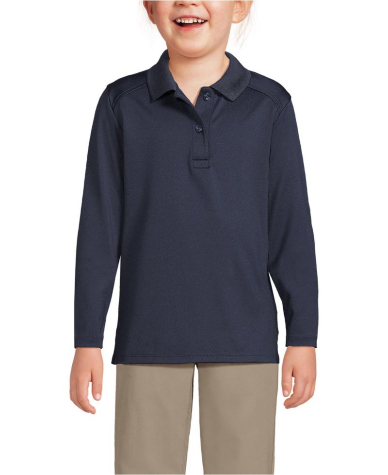 Girls Long Sleeve Feminine Fit Rapid Dry Polo Shirt