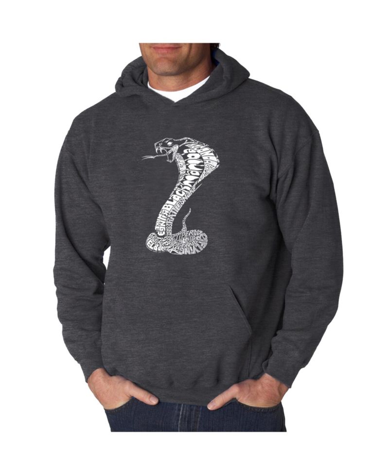 Men's Word Art Hooded Sweatshirt - Types of Snakes