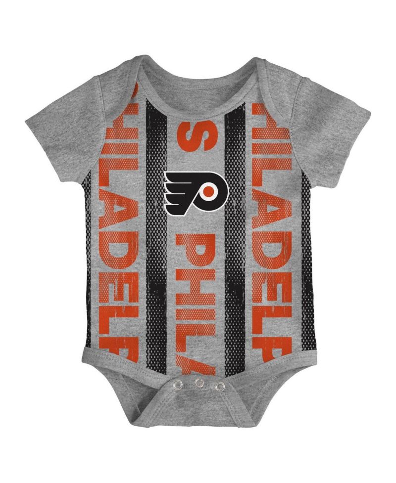Baby Boys and Girls 3-Pack Philadelphia Flyers Loyal Buddies Bodysuit Set