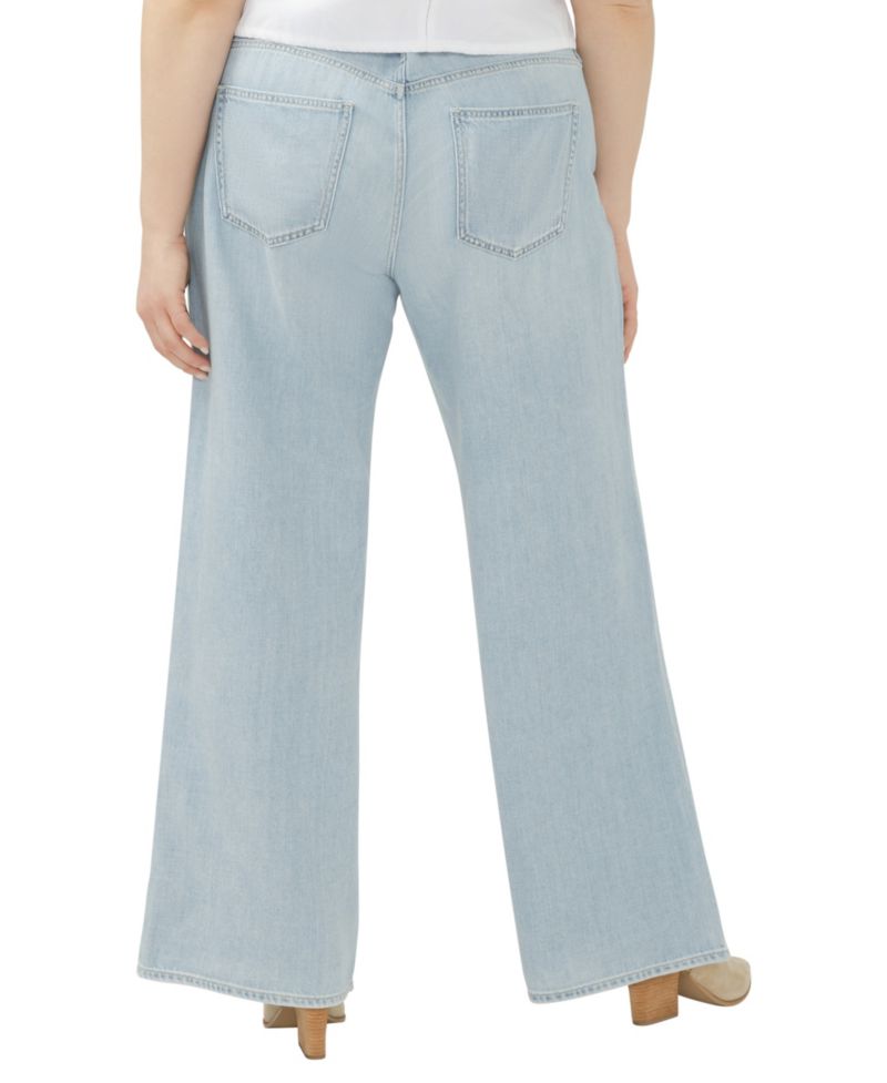 Plus Size Suki Light-Wash High-Rise Wide-Leg Jeans