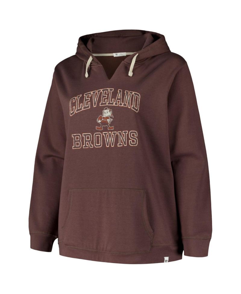 Women's Plus Size Brown Cleveland Browns Kennedy Pullover Hoodie