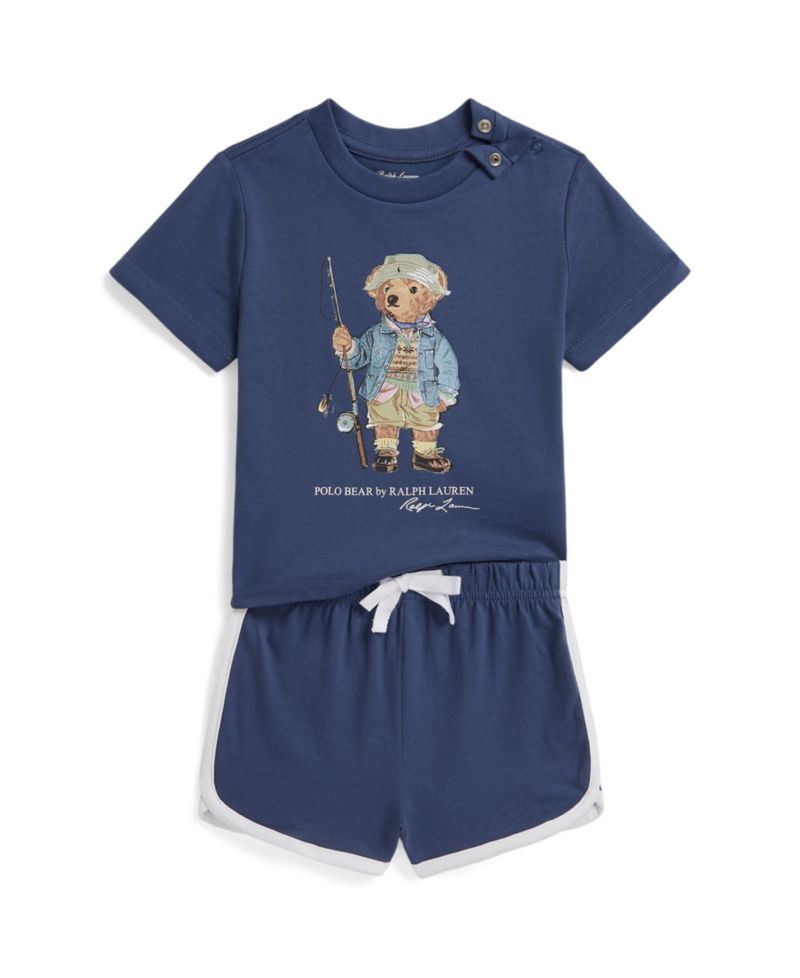 Baby Boys' Polo Bear Graphic T-Shirt and Shorts, 2-Piece Set