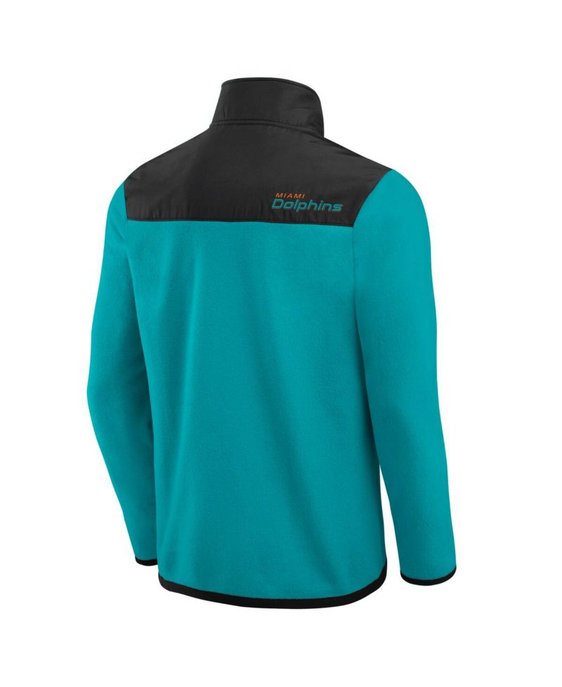 Men's Aqua Miami Dolphins Color Block Polar Fleece Full-Zip Jacket