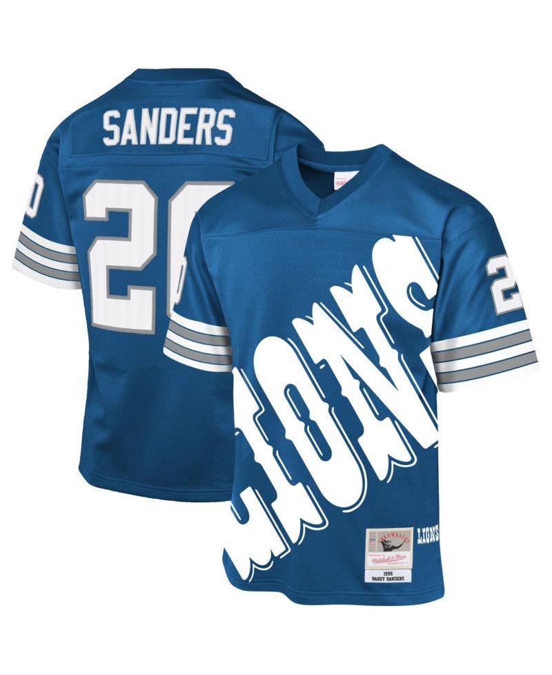 Big Boys and Girls Barry Sanders Blue Detroit Lions 1996 Throwback Fashion Jersey